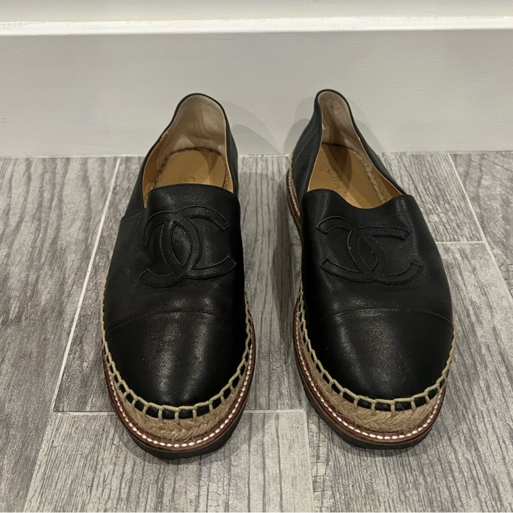 SOLD!! Authentic Chanel Espadrilles. Soft amazing leather.